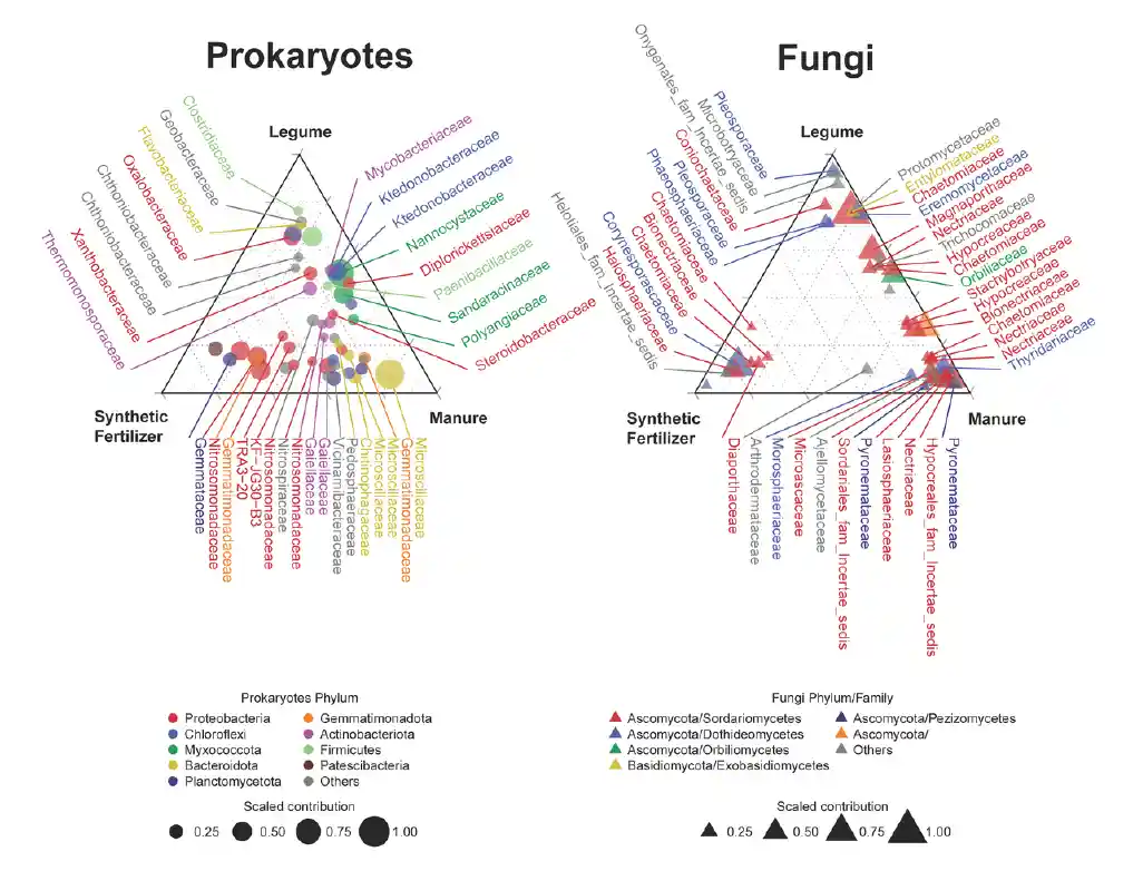 Ternary plot of primary biomarkers 